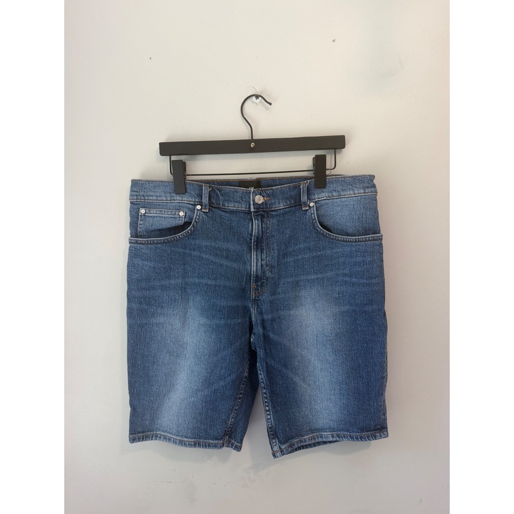 HM Slim Fit Mens Denim Shorts Medium Wash Blue Size 36 0857574 3